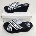 Calvin Klein  Jeans Resort Wedge Sandals White Black Size 10 M Photo 0