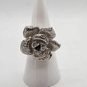 Krass&co Vera &  Brass Silver Tone & Clear Cubic Zirconia Flower Ring (5) Photo 1