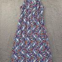 Old Navy  Maternity Sleeveless V Neck Maxi Dress Floral Bird Print Blue Women XL Photo 0