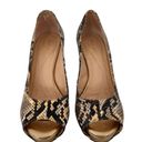 Kate Spade  Snake Print Leather Peeptoe Heels Size 6 Photo 2