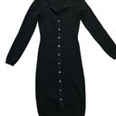 Wilfred Aritzia  Cove Dress Women's S Black Button Up Ribbed Sweater Viscose NEW Photo 0