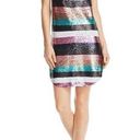 AQUA NEW  Colorful Sequined Sleeveless Striped Party Club Slip Mini Dress M Photo 0