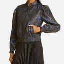 Haute Hippie  Ruth Metallic Floral Brocade Bomber Jacket - size XL Photo 0