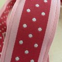 J.Crew Pink polka dot  ribbon belt with wood buckle.  40” Photo 5