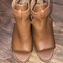 Jack Rogers  size 9M camel color Tinsley open toe chunky heel booties Photo 7