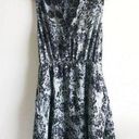 Rebecca Taylor  Dress Silk V Neck Floral Blue Grey White Dress Sz 4 EUC Photo 0