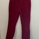 MOTHER Denim MOTHER- Insider Crop Step Fray Hopscotch Red Corduroy Pants Raw Hem Photo 1