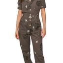 Fantastic Fawn  Skull and Star Short Sleeve Jumpsuit in Dark Green Photo 9