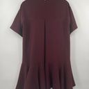 French Connection  Dress Maroon Swing Flutter Hem Burgundy Cocktail Size US6 Photo 2