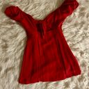 Nasty Gal Red Linen Mini Dress Photo 4