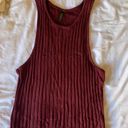 Full Tilt Ribbed Knit Maroon Tank Top Photo 0