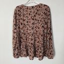 BeachLunchLounge  Blouse Womens Medium Tiered Swing Abstract Floral Animal Print‎ Photo 9