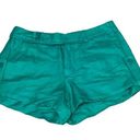 Esley  Emerald Green Cuffed Linen Blend Shorts Pockets Button & Zip Shorts Small Photo 6