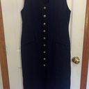 Vintage Carroll Reed Navy Blue Buttoned Dress Made In USA Size 12 Photo 0