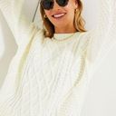 Tuckernuck  Hyacinth House Sweater Cable Knit Ivory Crewneck Sweater Size XS Photo 0