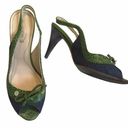 Tod's  Fabric & Leather Peep Toe Slingback Sandals Photo 0