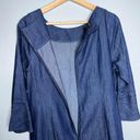 Talbots  Faux Denim Chambray Style Mini Dress Quarter Length Ruffle Sleeve 12p Photo 6