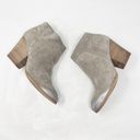 Isola [] Tan Suede Leather Chunky Heel Ankle Boots Metallic Burnished Toe Size 9 Photo 7