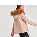 ZARA Women Short Coat With Textured Hood Pink Size M NWT Photo 7