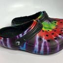 Crocs  rainbow tie dye faux fur lined unisex sizing Photo 2