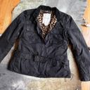 Ralph Lauren  Black Cargo Utility Jacket With Leopard Faux Fur Lining Photo 2