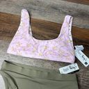 Daisy NWT Dippin 's Bikini 2 Piece High Waist Taupe Bottoms Pink Floral Top Small Photo 1