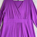 Eileen Fisher  Fuchsia Purple Faux Wrap Jersey Knit Midi Dress Large Photo 2