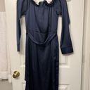 Pretty Little Thing s Satin Blue Off Shoulder Dress Photo 5