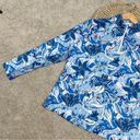 Gottex  Tops 1/4 Zip Longsleeve Floral Printed Blue High-Neck Golf Size L Photo 4