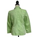 Chadwick's Chadwick’s Womens Linen Blend Green White Harringbone Blazer Jacket Classic 4P Photo 3