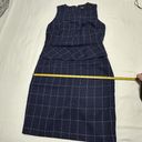 DKNY  Peplum Blue Windowpane Tweed Sheath Dress Sz 8 Photo 3