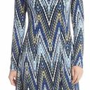 Karen Kane  Midnight Sun Chevron Blue A Line Long Sleeve Dress NWT Size Small Photo 2