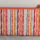 Vera Bradley  Pixie cosmetic bag wristlet confetti stripe  orange/pink/red Photo 5