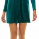 Bebop NWT  Long Sleeve Velvet Lace Up Hunter Green Fit & Flare Dress (S) Photo 0