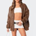 Edikted NWT  Faux Leather Oversized Bomber Jacket - small Photo 1