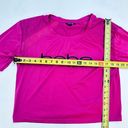 Bebe Sport Cropped Pink T-Shirt Logo Size Large Polyester Spandex Photo 3