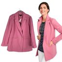 Talbots  Double Knit Long Blazer Jacket Double Breasted Pink Size 14W Photo 1