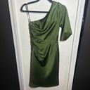 BCBGMAXAZRIA  Green One Shoulder Bodycon Mini Dress Size 2 Photo 3