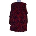 Cinq à Sept 5a7 Cinq A Sept Womens 6 Mini Tent Dress Black Red Floral Ruffles Keyhole NWT Photo 1