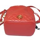 Versace  Crossbody Bucket Mini Purse Red Lambskin Leather Medusa Head Medallion Photo 6