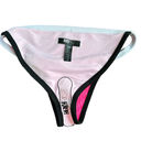 Beach Riot NEW  Becca Colorblock Neon Pink White Black Bikini Bottoms Size Large Photo 5