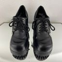 Soda Vintage Y2K Black Faux Leather Chunky Platform Lace Up Heeled Oxford Shoes Photo 8