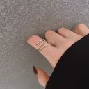 18K Gold Plated Adjustable Multilayer Nails Ring for Women Size 5 Photo 2