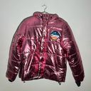 Champion NWT  Pink Metallic Zip-Front Puffer Coat NASA Patches Unisex Size M Photo 1