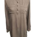 SO  utility shirt shift collared dress with long sleeves Photo 0