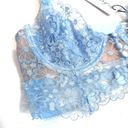 For Love & Lemons NWT  Small daisy lace long line Bra sky blue Photo 2