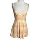 For Love & Lemons  Tangerine Orange gingham Eugenie Mini Dress Photo 4