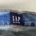 Gap  Sz 12 / 31R High Rise Cigarette Denim Blue Jean Light Indigo Wash Button Fly Photo 6