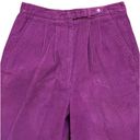 Bermuda Vintage 90s High Waisted Purple Corduroy Pleated  Shorts - Women's  - 10 Photo 1
