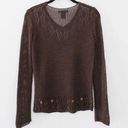 BCBGMAXAZRIA Vintage Y2K Crochet Knit Beaded Sweater Photo 3